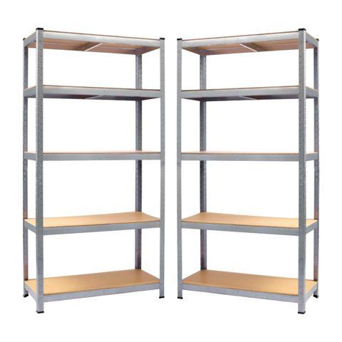 Комплект стелажів 2шт. 4Р StrongShelf 180х65х40см оцинкований 5 полиць МДФ загальне навантаження до 875кг для складу квітів дому 40538 фото