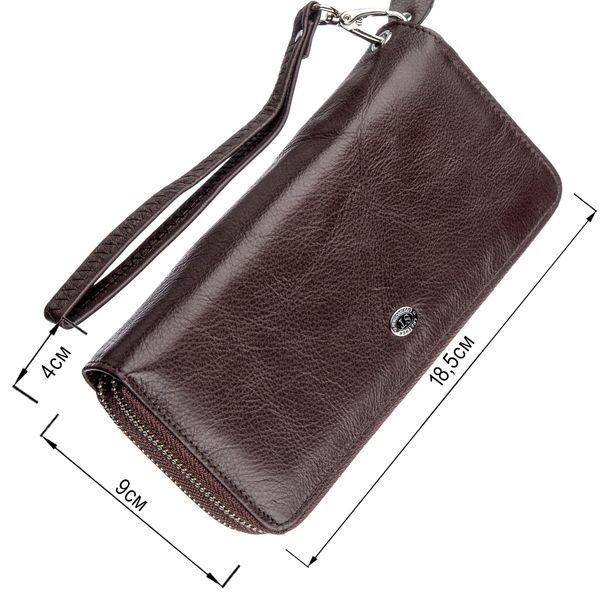 Жіночий клатч з ремінцем на зап'ясті ST Leather 18867 Коричневий 47604 фото