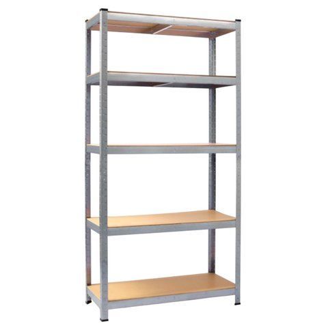 Стелаж 4Р StrongShelf 180х65х40см оцинкований 5 полиць МДФ загальне навантаження до 875 кг для складу комори гараж квітів речей 40502 фото